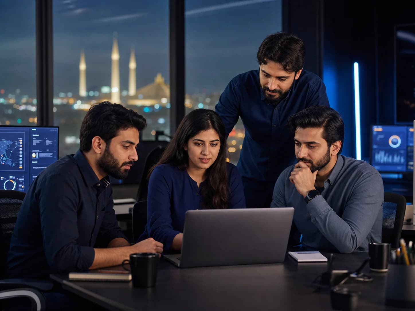 DevKey software specialists reviewing a product launch together