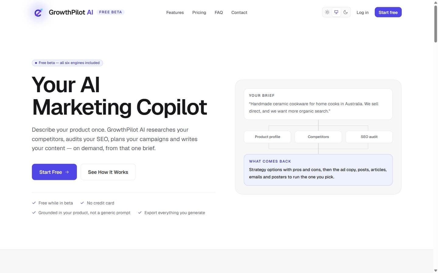 GrowthPilot AI — AI Marketing SaaS built by DevKey Technologies