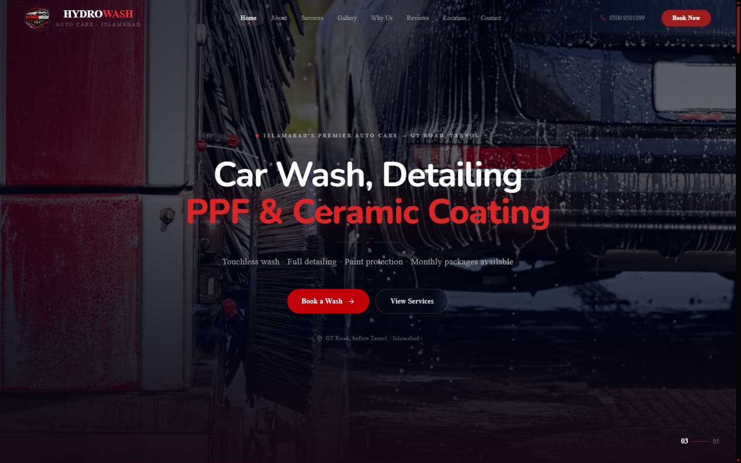 Hydro Wash Islamabad — Service Business Website built by DevKey Technologies