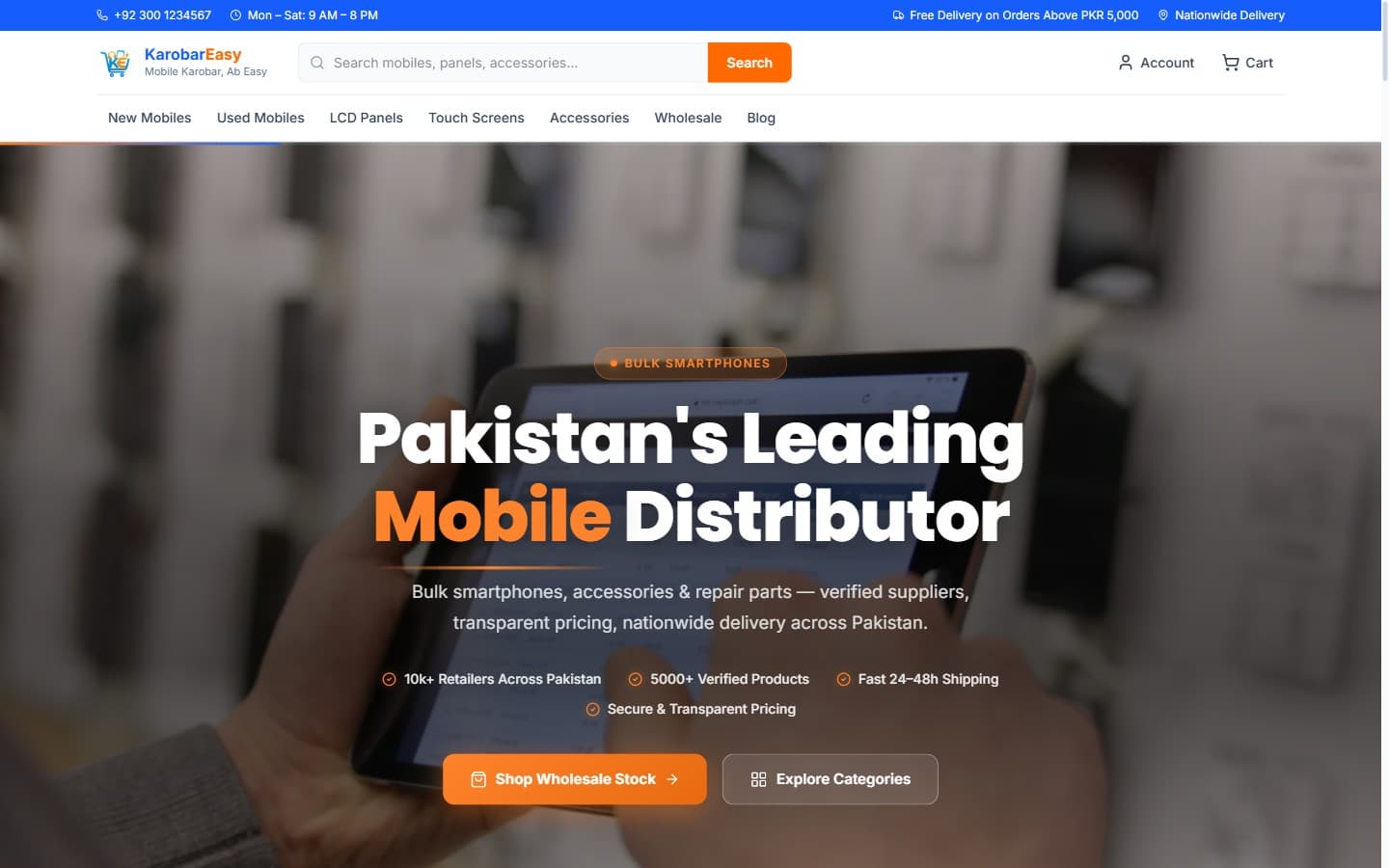 KarobarEasy — B2B Wholesale Platform built by DevKey Technologies