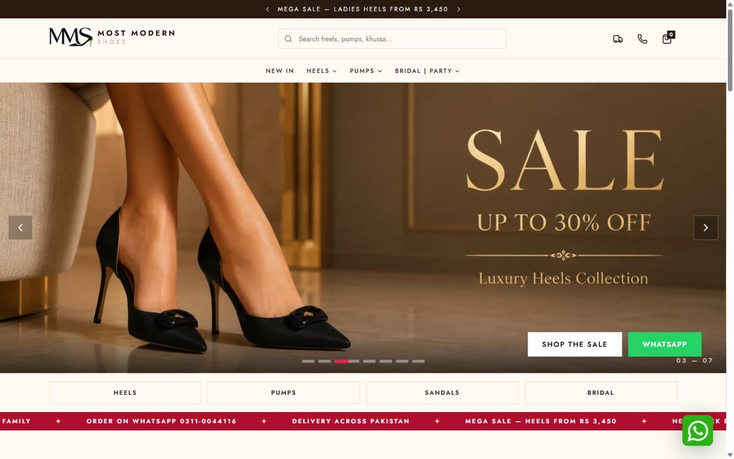 Most Modern Shoes — Fashion E-commerce (Footwear) built by DevKey Technologies